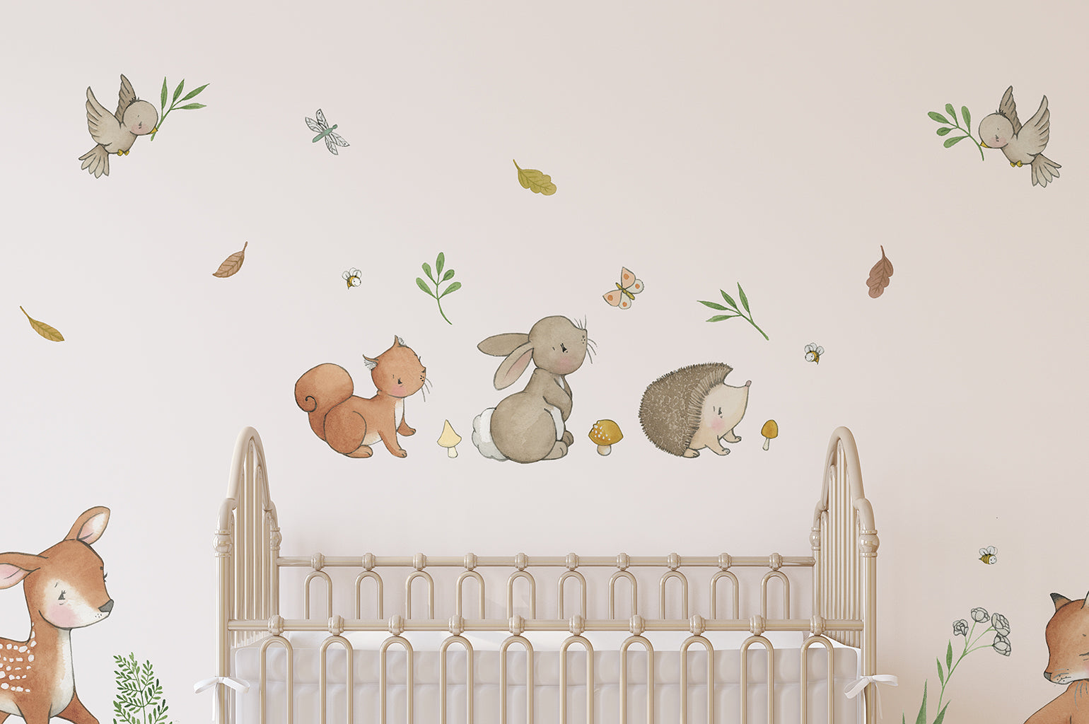 Children&#39;s Woodland Forest Animals Nursery Wall Decal Sticker Set