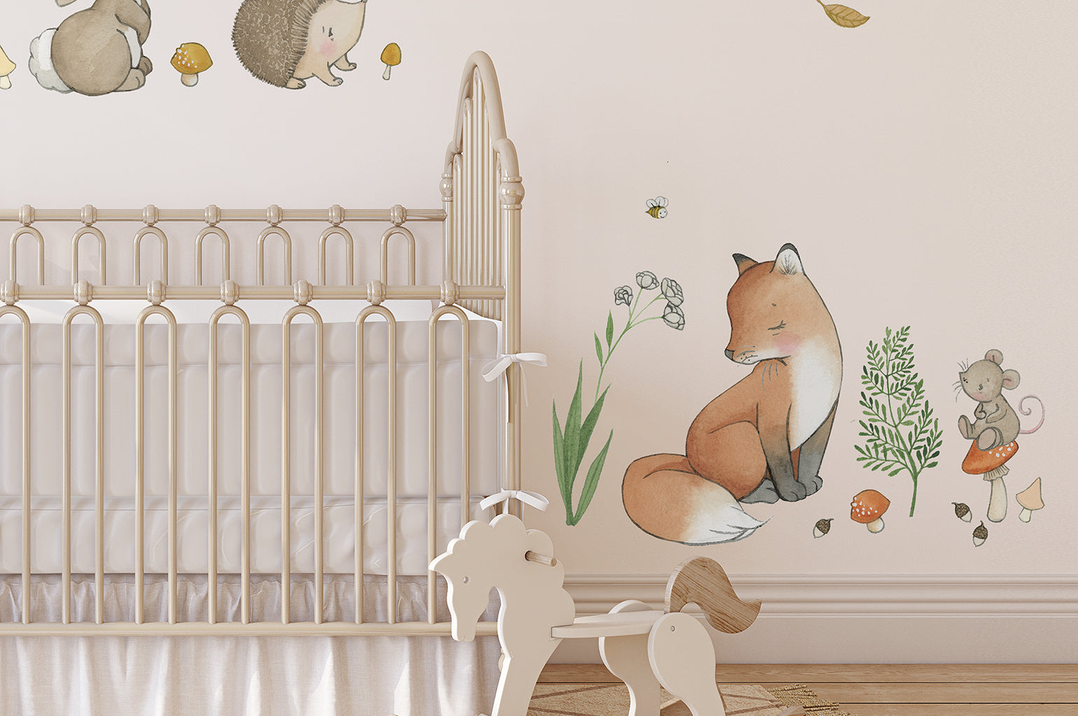 Children&#39;s Woodland Forest Animals Nursery Wall Decal Sticker Set