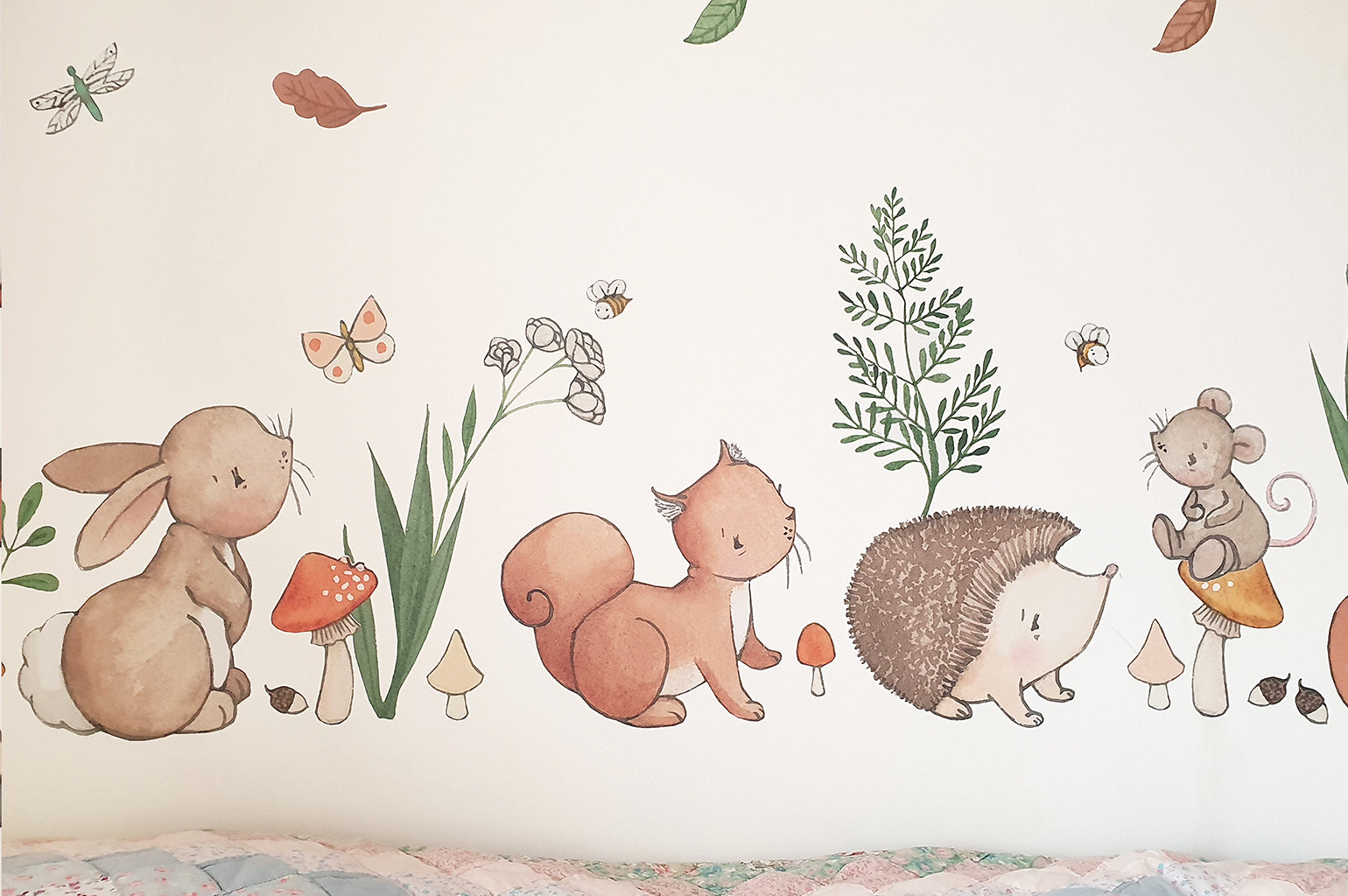 Children&#39;s Woodland Forest Animals Nursery Wall Decal Sticker Set