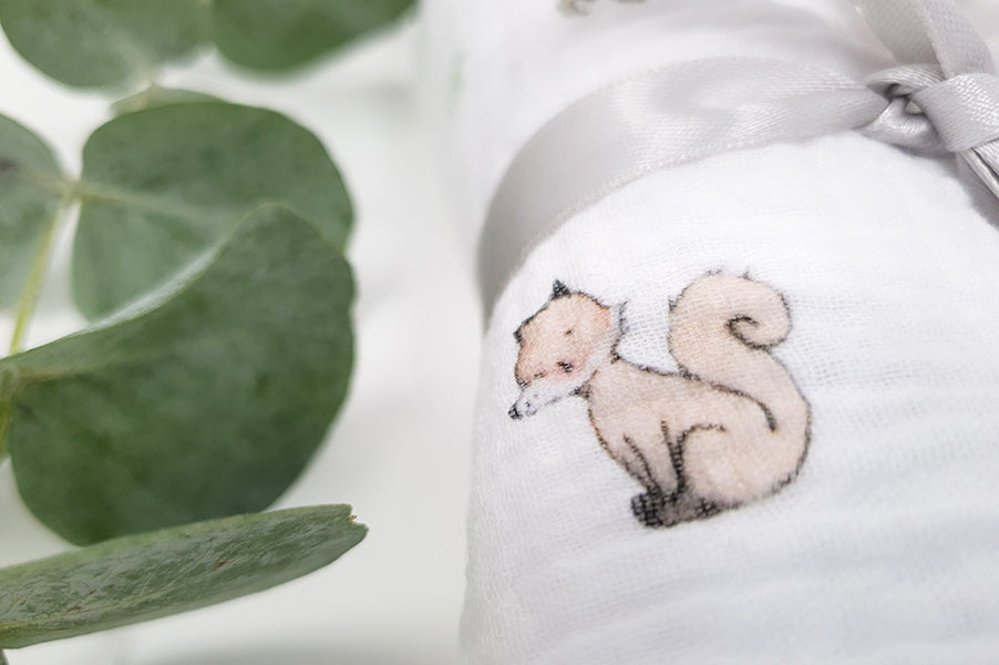 Woodland Animals 100% cotton baby muslin cloth square