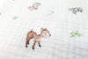 Woodland Animals 100% cotton baby muslin cloth square