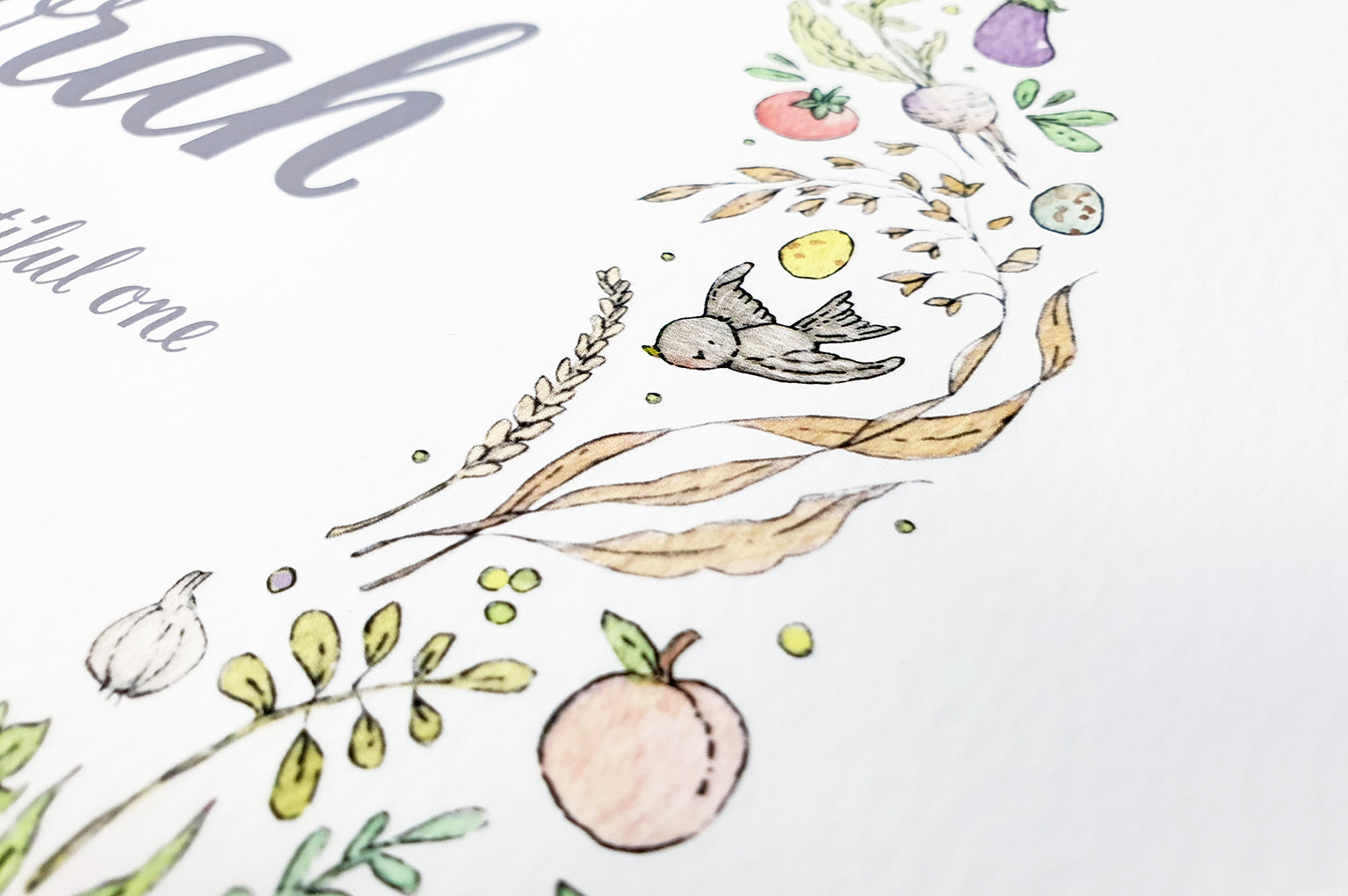 Children&#39;s Personalised Garden Allotment Wreath Picture (Copy)