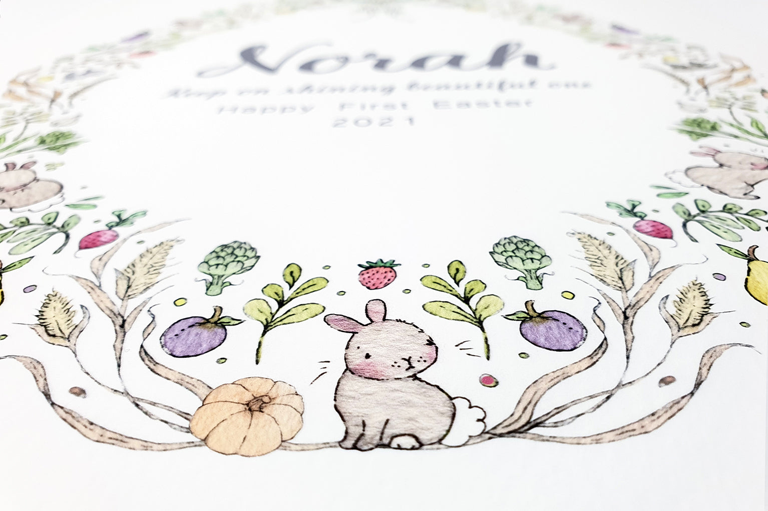 Children&#39;s Personalised Garden Allotment Wreath Picture (Copy)